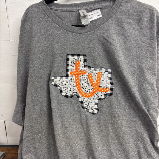 Texas applique tshirt Gildan gray