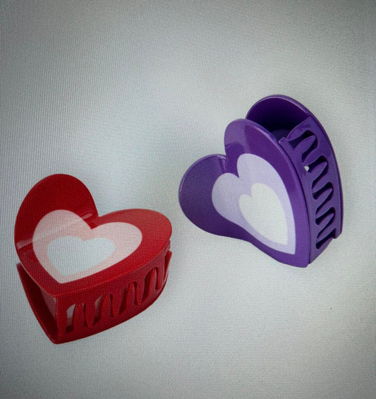 HEART CLAW CLIP-PURPLE