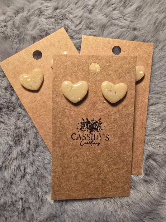 Opalescent Heart Studs