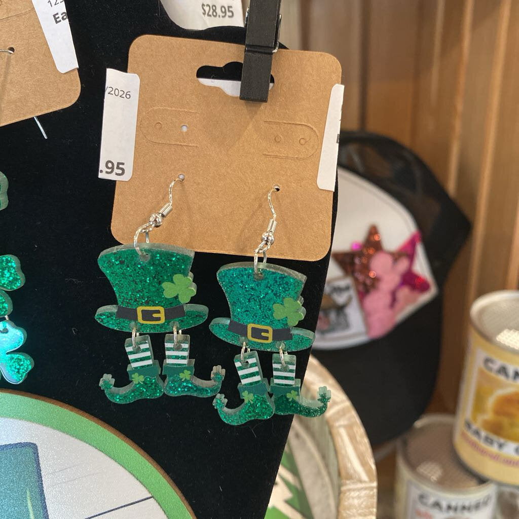 Earrings, Leprechaun Hats
