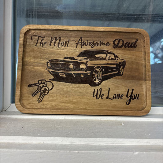 Wood tray awesome dad