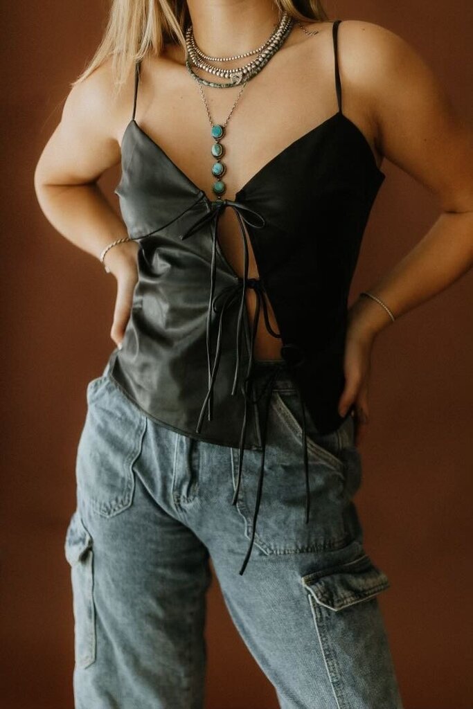 Leather Tie Tank