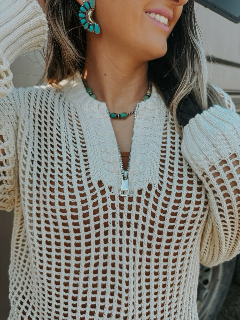 Spring Crochet Half Zip