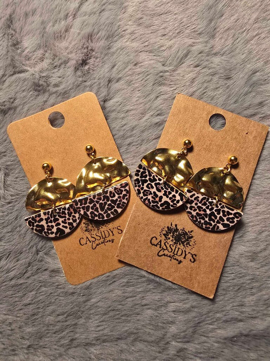 Cheetah Circle Dangles
