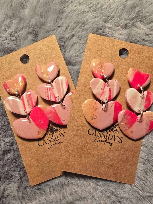 Marbled Heart Dangles