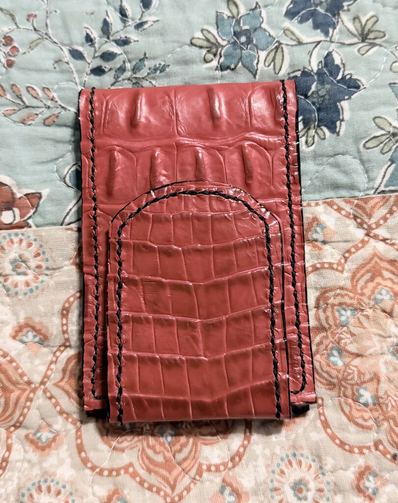 Embossed Crocodile Minimalist Wallet