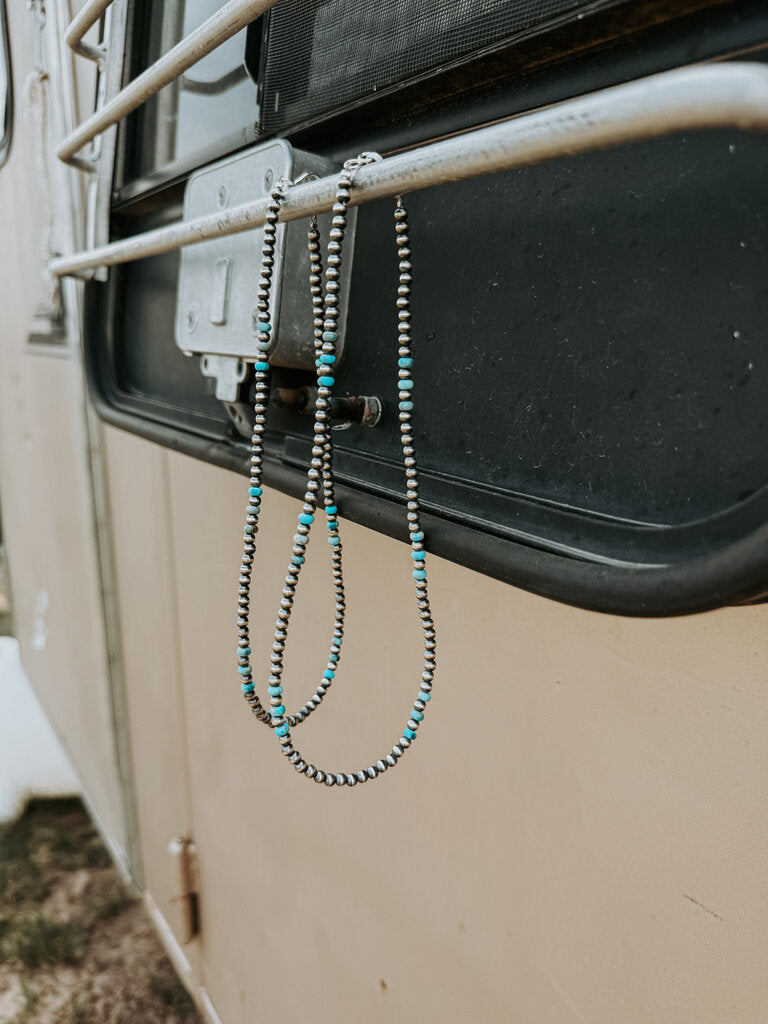 16" Navajo Pearl/Turquoise Necklace