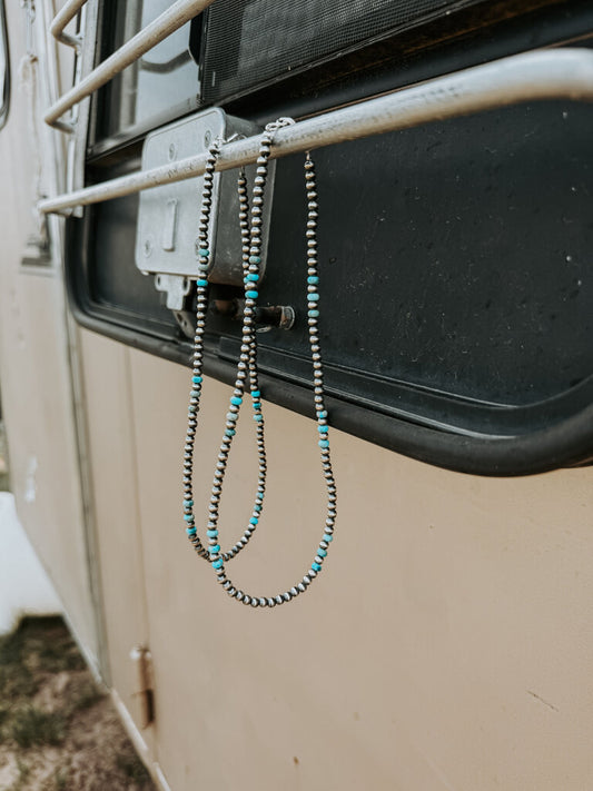 16" Navajo Pearl/Turquoise Necklace
