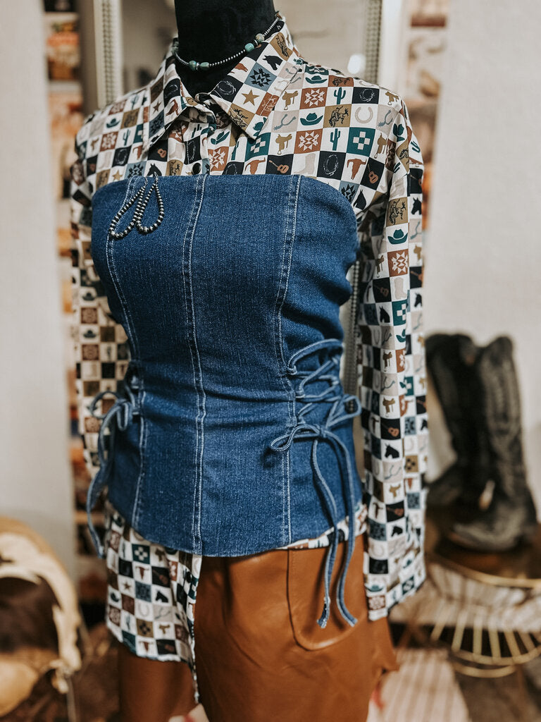 Denim Corset