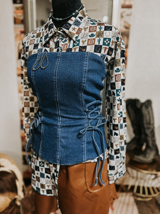 Denim Corset
