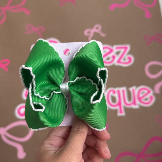 Mini moonstitch boutique green white stitching