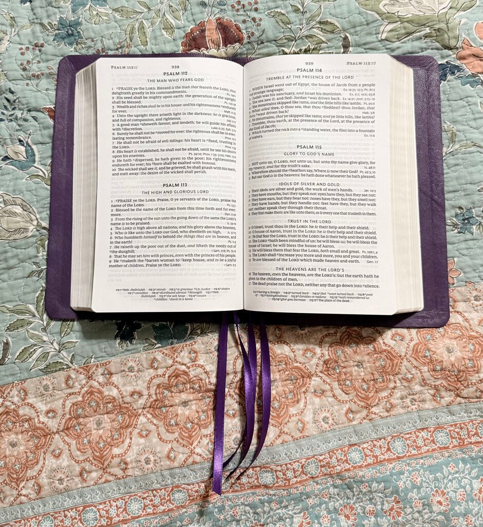 Pebble Grain Cowhide/3D Print Bible rebind with lambskin lining of a Thomas Nelson Single Column KJV