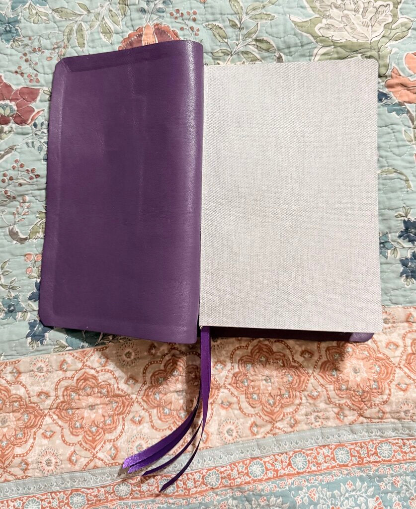 Pebble Grain Cowhide/3D Print Bible rebind with lambskin lining of a Thomas Nelson Single Column KJV