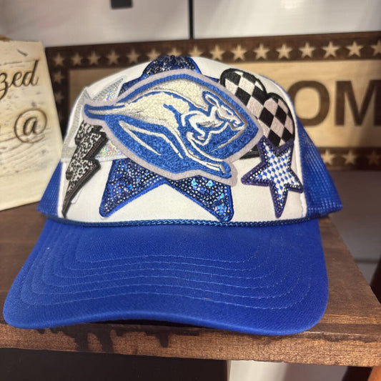 Royal blue and white OTTO w Kangaroo chenille logo