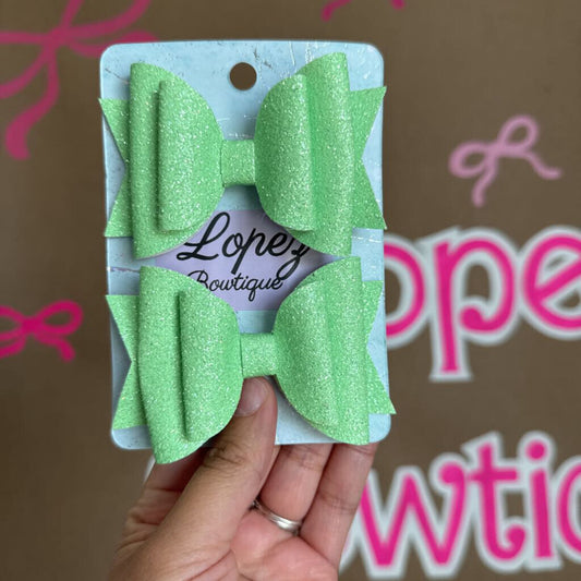 Neon Green Glitter Piggies