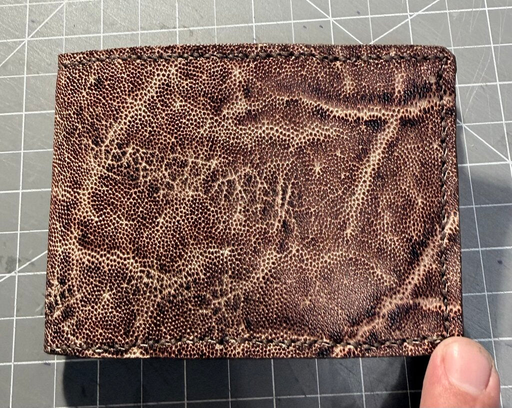 Elephant leather bifold wallet