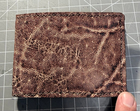 Elephant leather bifold wallet