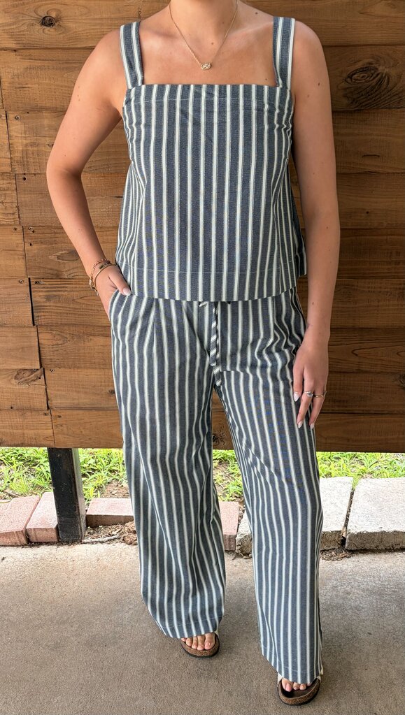 Denim Stripe Pant/Top Set