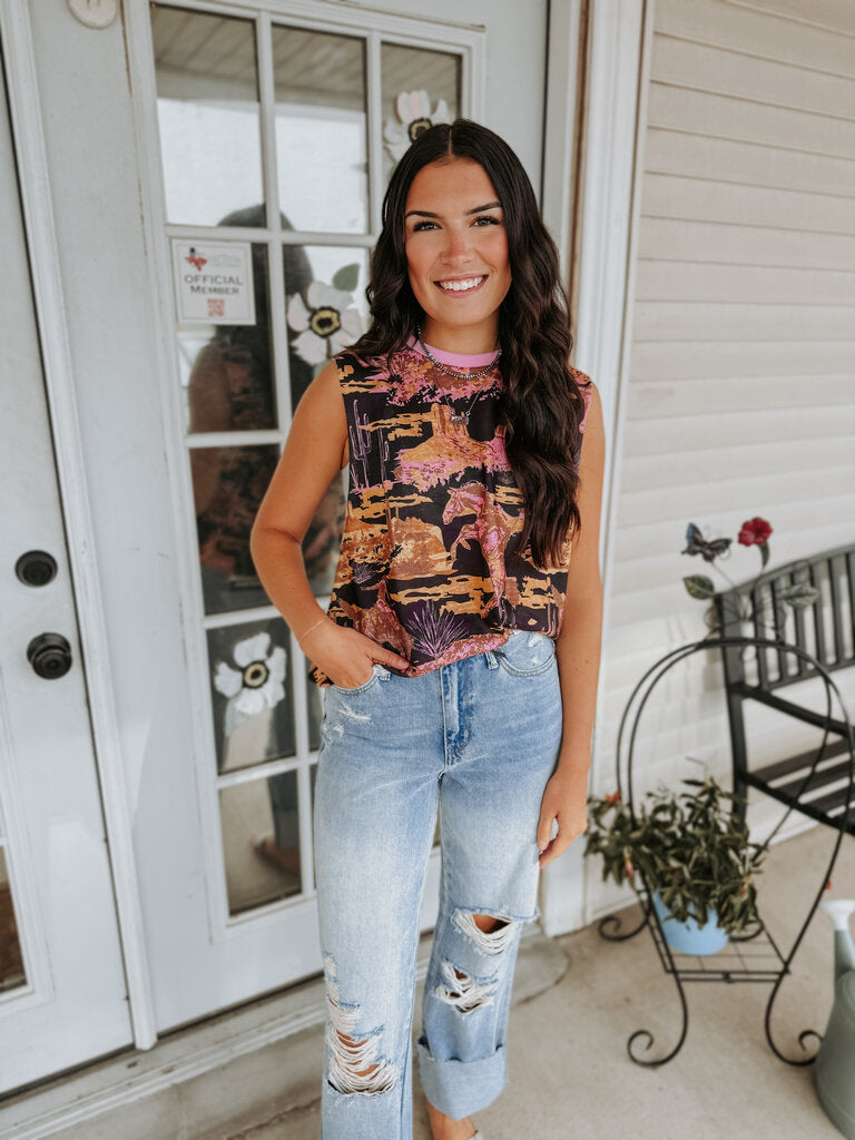 Sunset Cowboy Tank