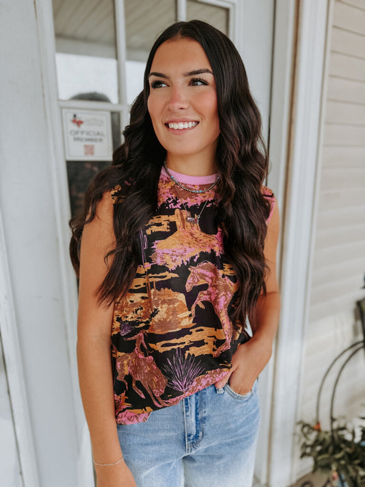Sunset Cowboy Tank