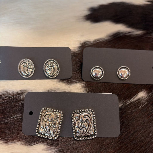 Etched Western Earrings