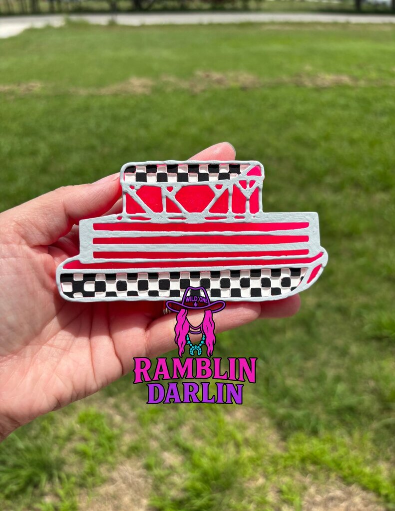 Checkered Pontoon Freshie in Baja Cactus Blossom Scent