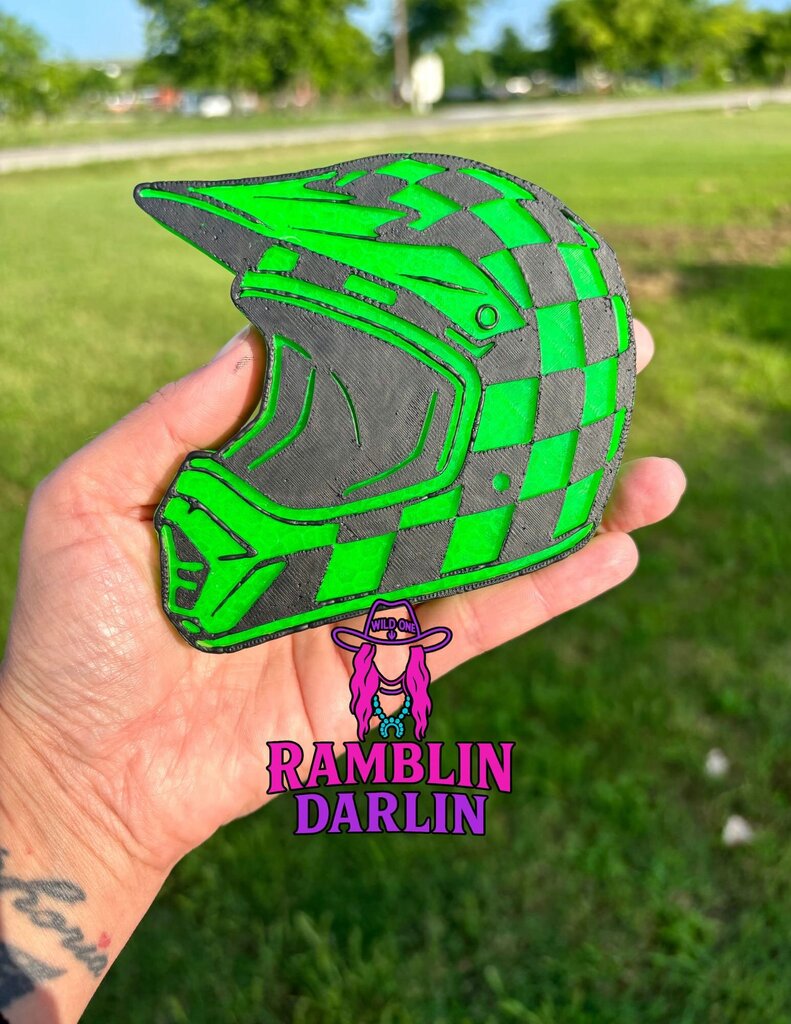 Checkered Dirt Bike Helmet Freshie in Bad Country Boy Scent