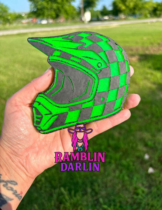 Checkered Dirt Bike Helmet Freshie in Bad Country Boy Scent