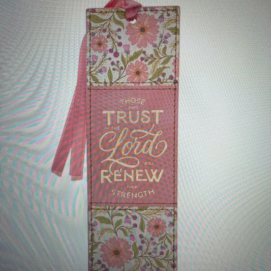 CORAL FLORAL BOOKMARK