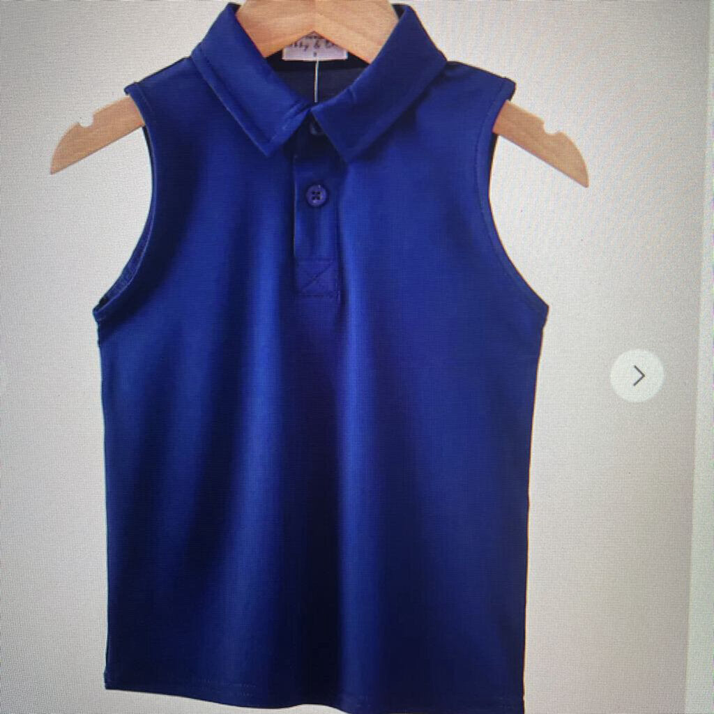 NAVY SLEEVELESS POLO-4