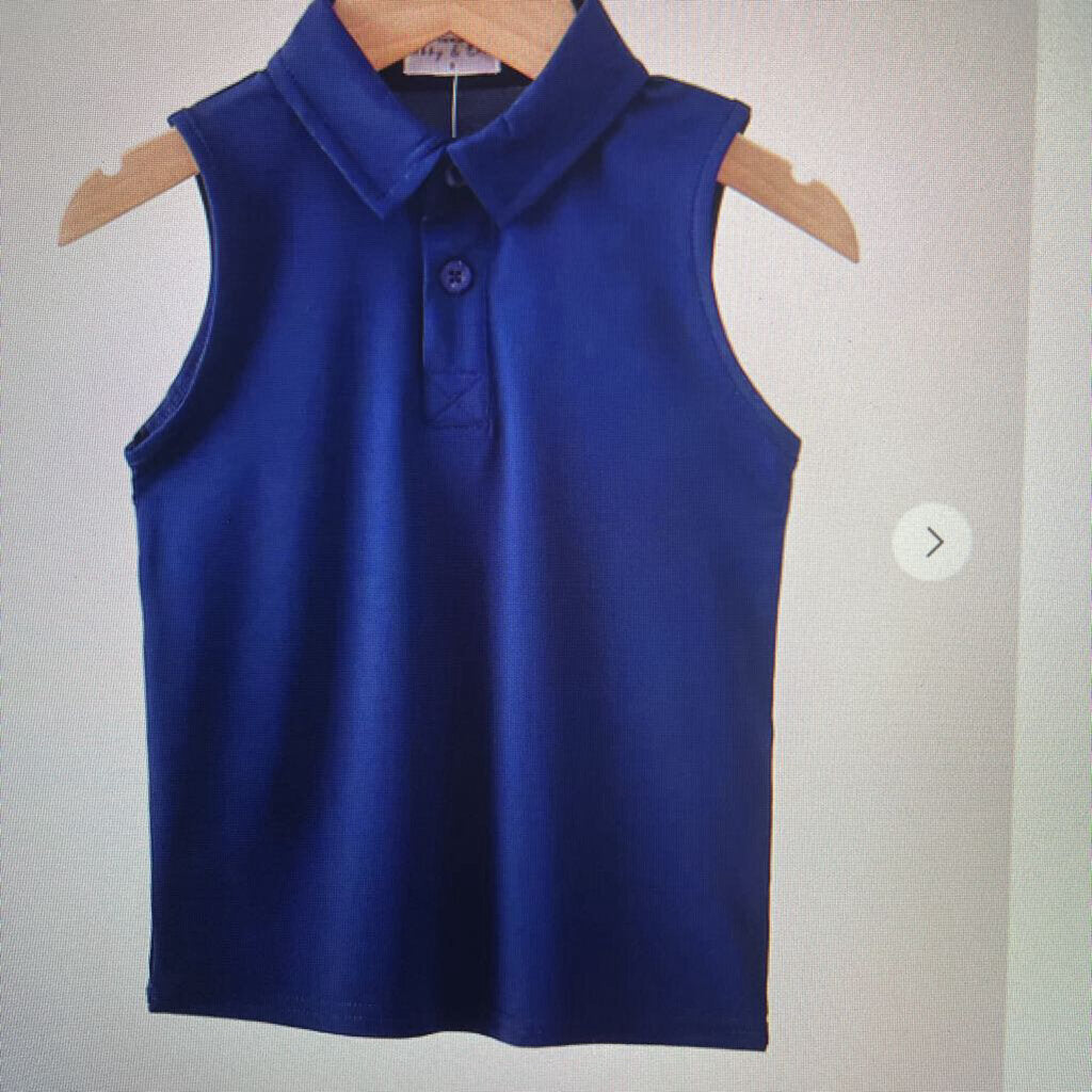 NAVY SLEEVELESS POLO-8