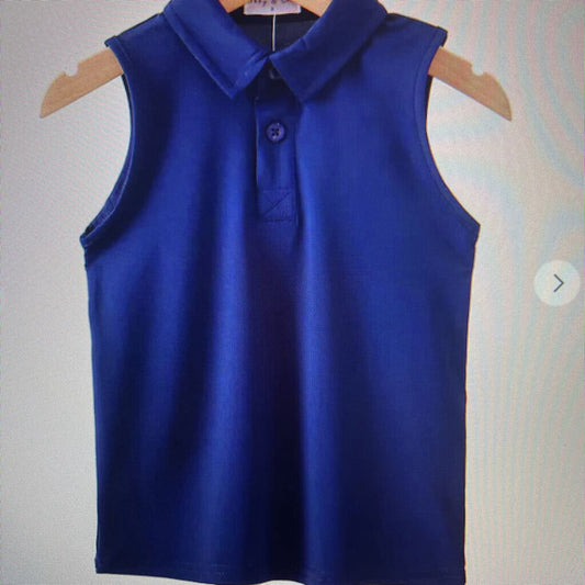 NAVY SLEEVELESS POLO-10
