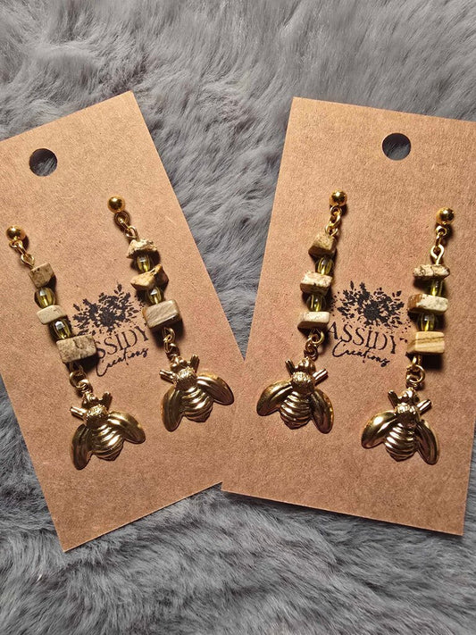 Bee Stone Dangles