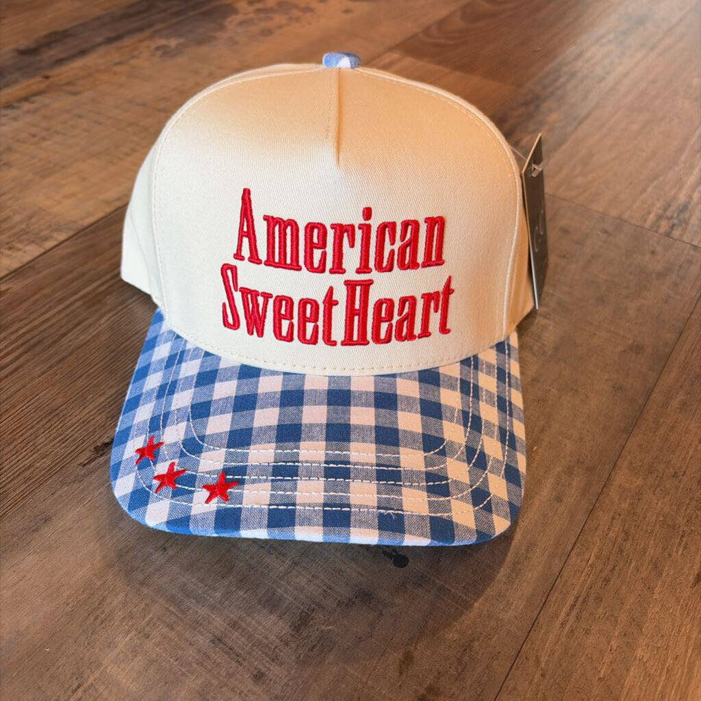 American Sweet Heart Plaid Cap