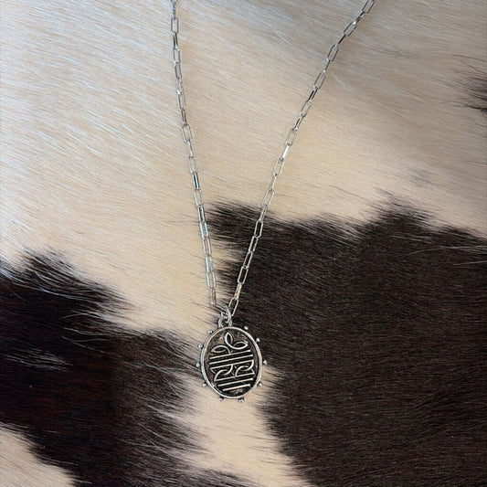 Oval Boot Stitch Necklace