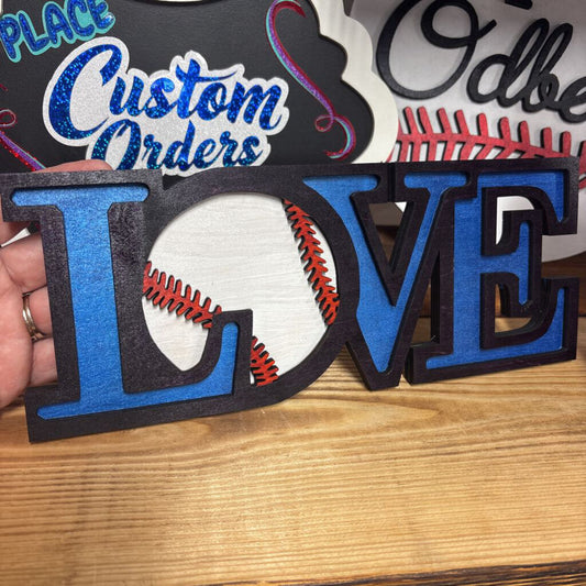 Love baseball sign
