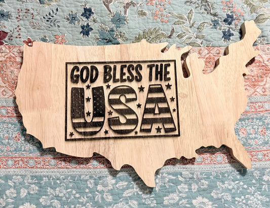 USA Cutting Board - God Bless US