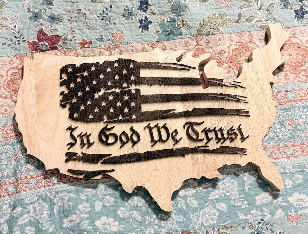 USA Cutting Board - In God We Trust