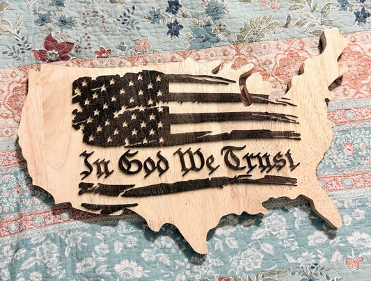USA Cutting Board - In God We Trust