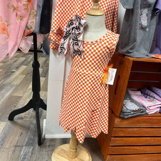 ORANGE CHECKERED ACTIVE DRESS-4