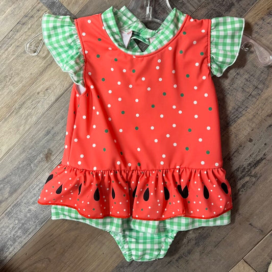 WATERMELON GINGHAM SWIMSUIT-5