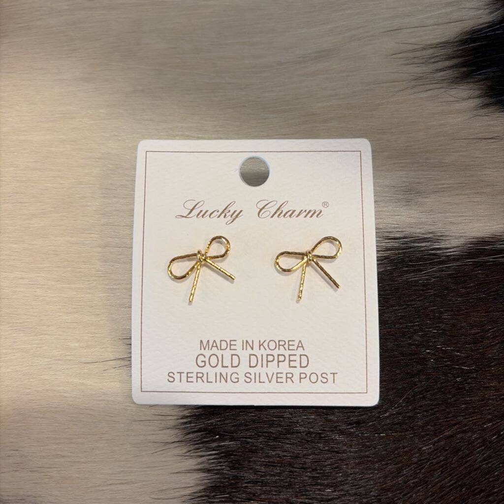 Wire Bow Stud Earrings