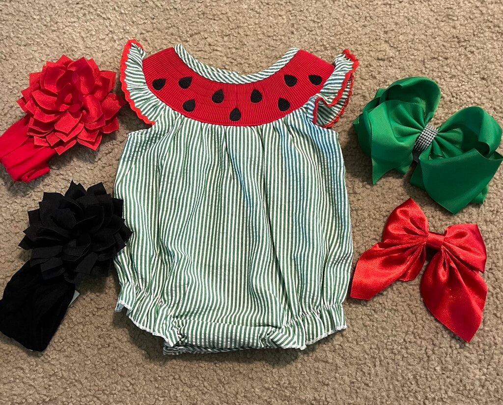 GREEN WATERMELON STRIPE-3 MO