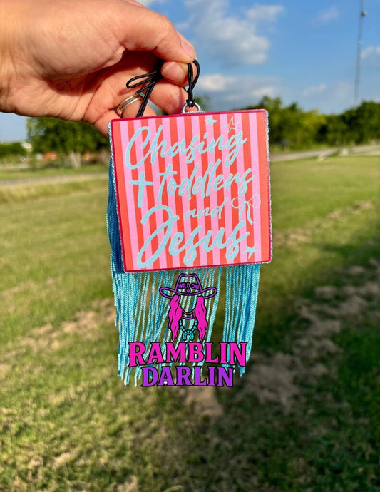 Chasing Toddlers and Jesus Square Freshie with Fringe in Coastal Cowgirl Scent
