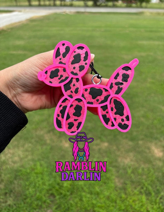Cow Print Balloon Dog Freshie in Bum Bum Scent