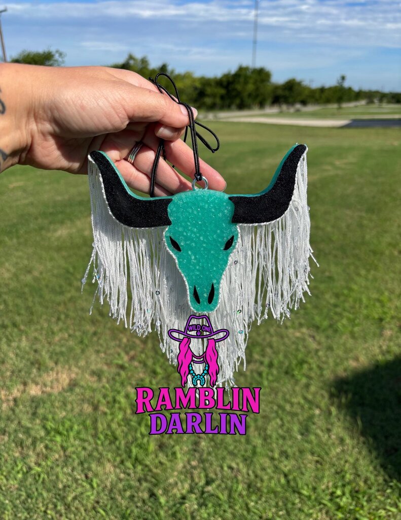 Bull Skull Freshie with Fringe in Mystery Scent