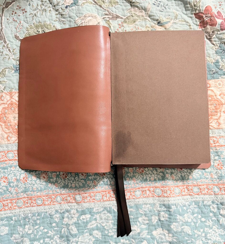 Goatskin bible rebind of Tindale Life Application Study Bible KJV