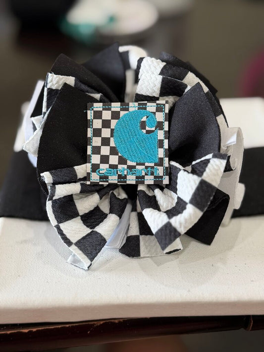 black white checkered scuba blue carhart patch texas shredded