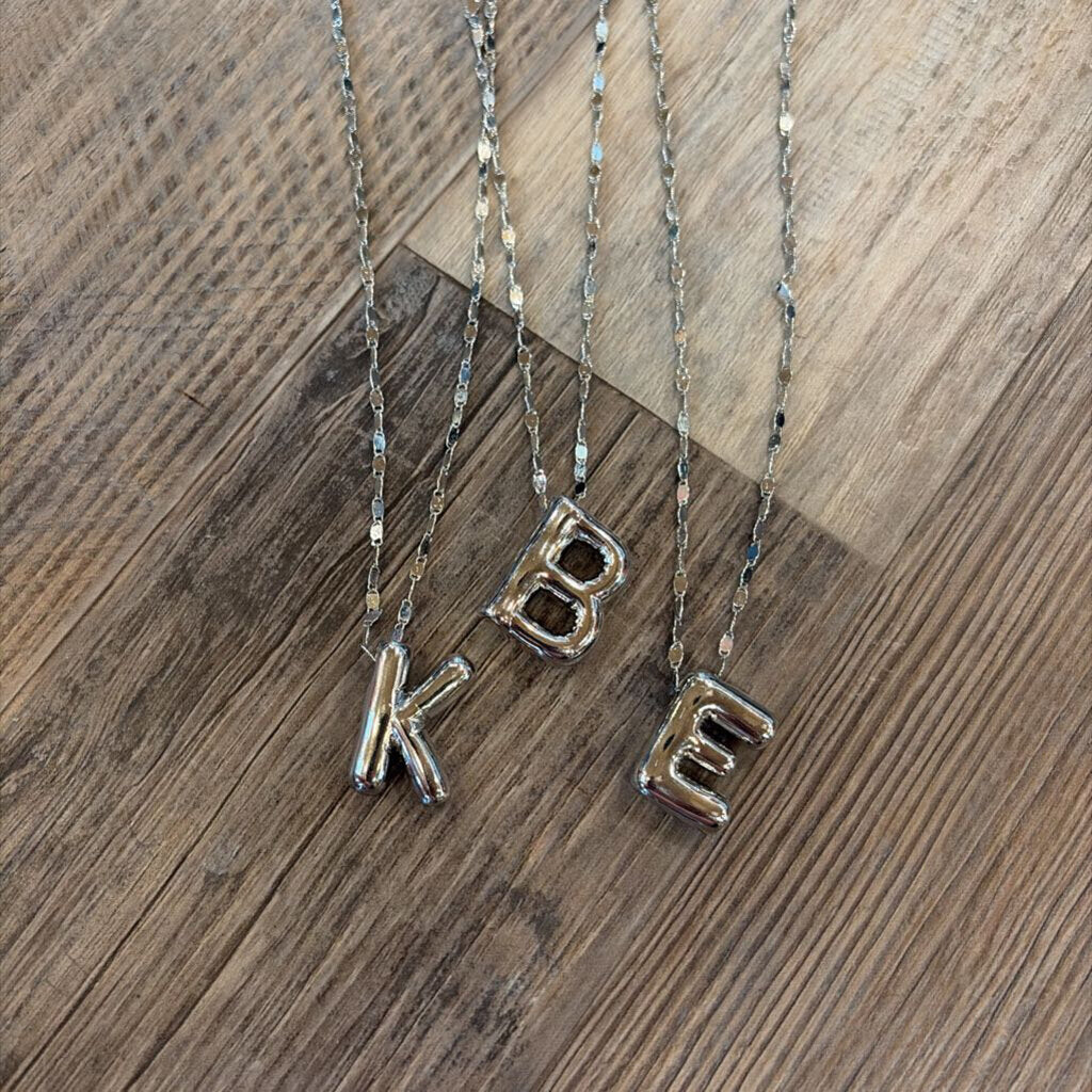 Dipped Bubble Initial Necklaces