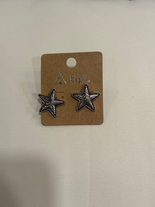 Engraved Star Earrings